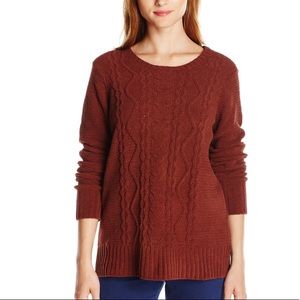 BB Dakota Aries Red Brick Cable Knit Pullover Sweater Small